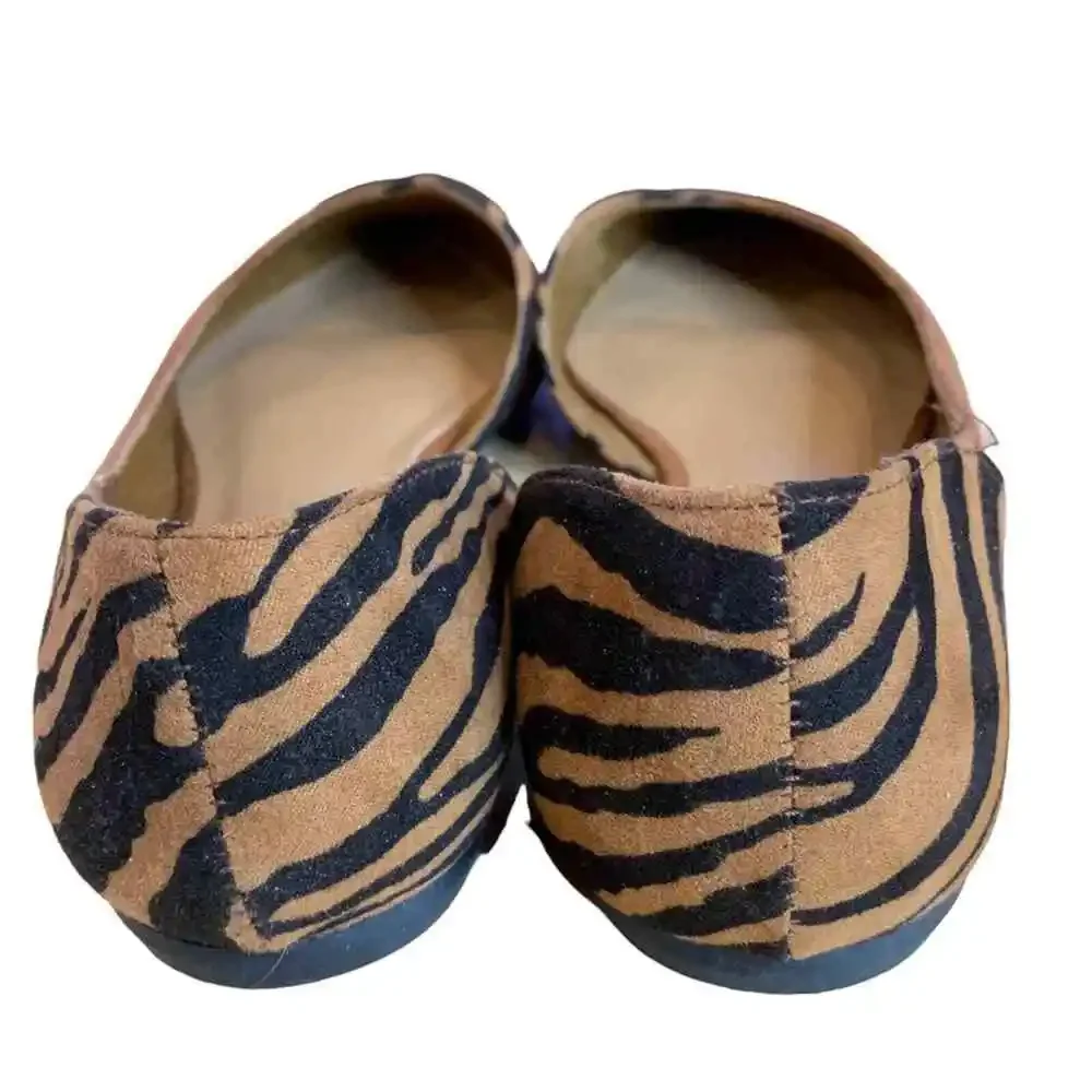 Bamboo half zebra stripe half‎ solid brown and black flat shoes size 7.5 - Picture 7 of 8